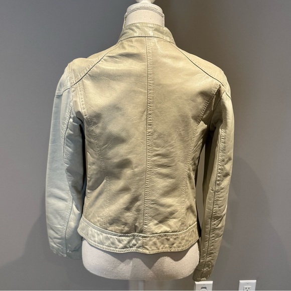 Light blue Leather Jacket FROM FLORENCE Sz L - Picture 4 of 7